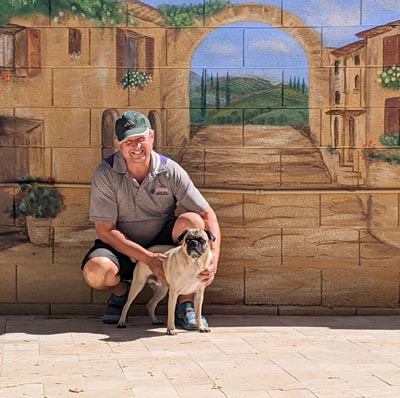 Mural de pueblo y campo