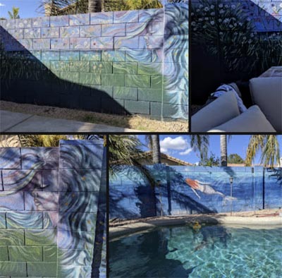Mural tropical con sirena