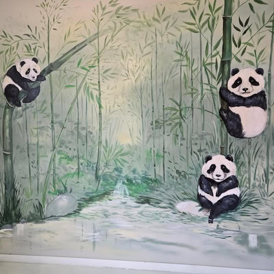 Oso Panda Bambú Mural.